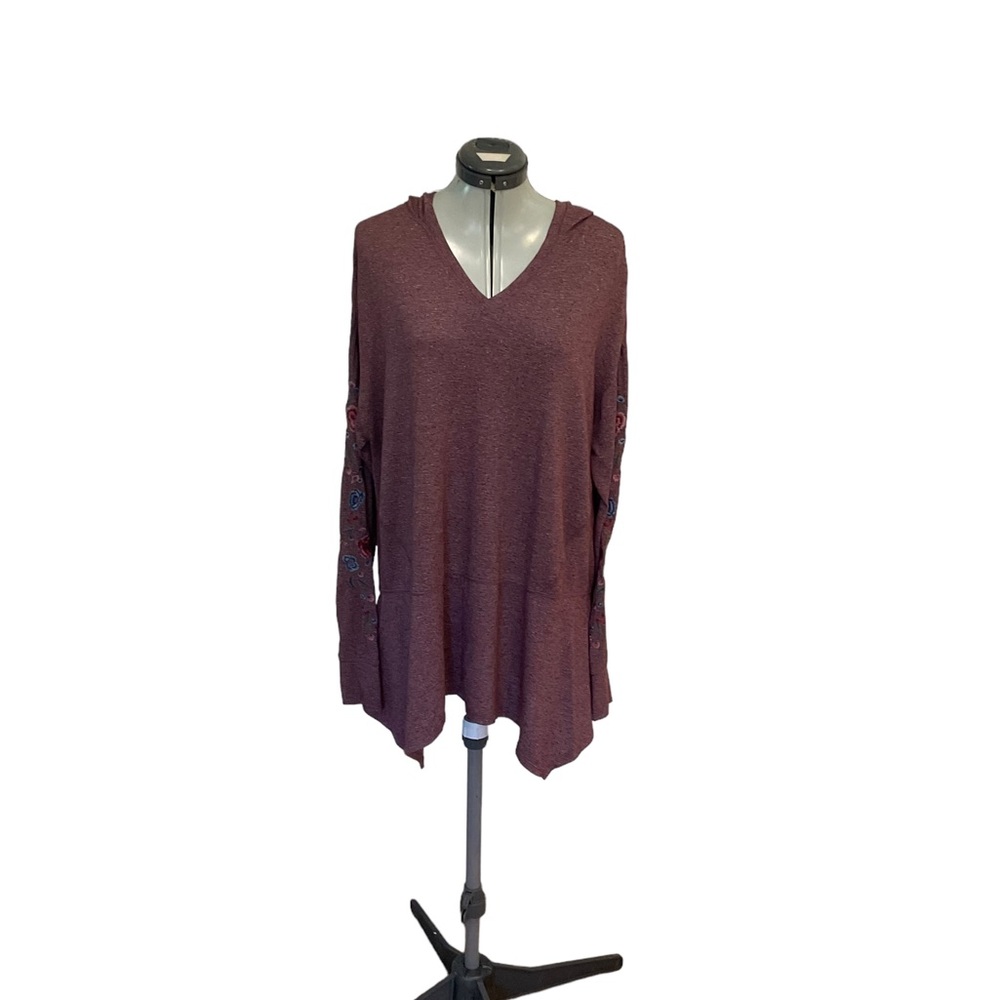 Knox Rose lightweight embroidered hooded tunic